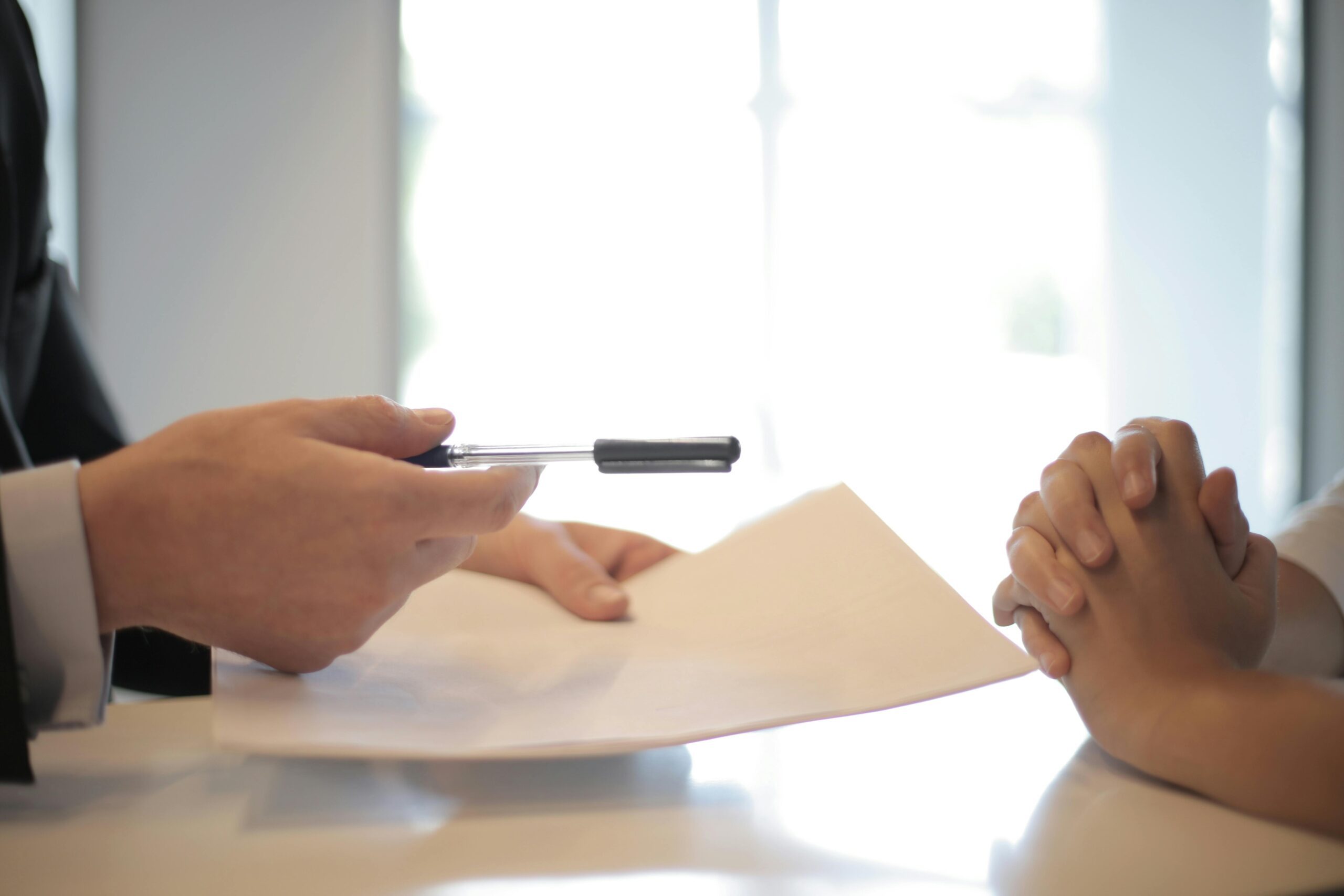 Signing document with pen